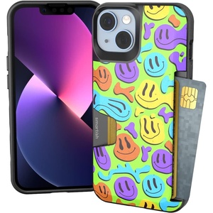 image:imageSmartish  iPhone 14 Wallet Case  Sticker Shock  Wallet Slayer Vol 1 Slim  Protective Y2K Credit Card Holder  Fits iPhone 14Dont Worry  Be Melty