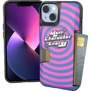 image:imageSmartish  iPhone 14 Wallet Case  Sticker Shock  Wallet Slayer Vol 1 Slim  Protective Y2K Credit Card Holder  Fits iPhone 14Main Character Energy