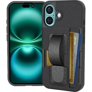 image:imageSmartish iPhone 16 Wallet Case  Phone Grip Universal Finger Loop Strap  Prop Finger Loop Strap  Prop Tart  Wallet Slayer  Hidden Card Slot Cover Compatible with Apple iPhone 16  Black