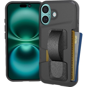 image:imageSmartish iPhone 16 Wallet Case  Phone Grip Universal Finger Loop Strap  Prop Tart  Wallet Slayer  Hidden Card Slot Cover Compatible with Apple iPhone 16  Black