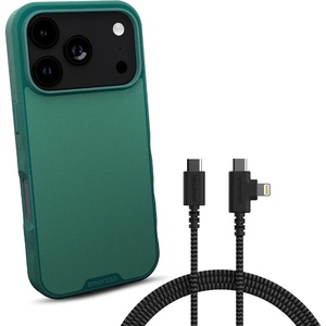 image:imageSmartish iPhone 17 Pro MagSafe Case  USBC to USBCLightning Cable Bundle  Gripmunk  Crown Joule  Magnetic Protective Case  100W 2in1 Charger  Green