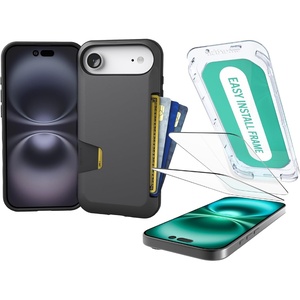 image:imageSmartish iPhone Air Wallet Case  Screen Protector Bundle  Wallet Slayer Vol 1 Tuff Sheet 2Pack Tempered Glass Screen Covers  Extra Strength 9H Glass for Apple iPhone Air  Black